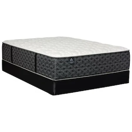 Queen 15 1/2" Firm Pocketed Coil Mattress and Amish Crafted Wood Low Profile Foundation